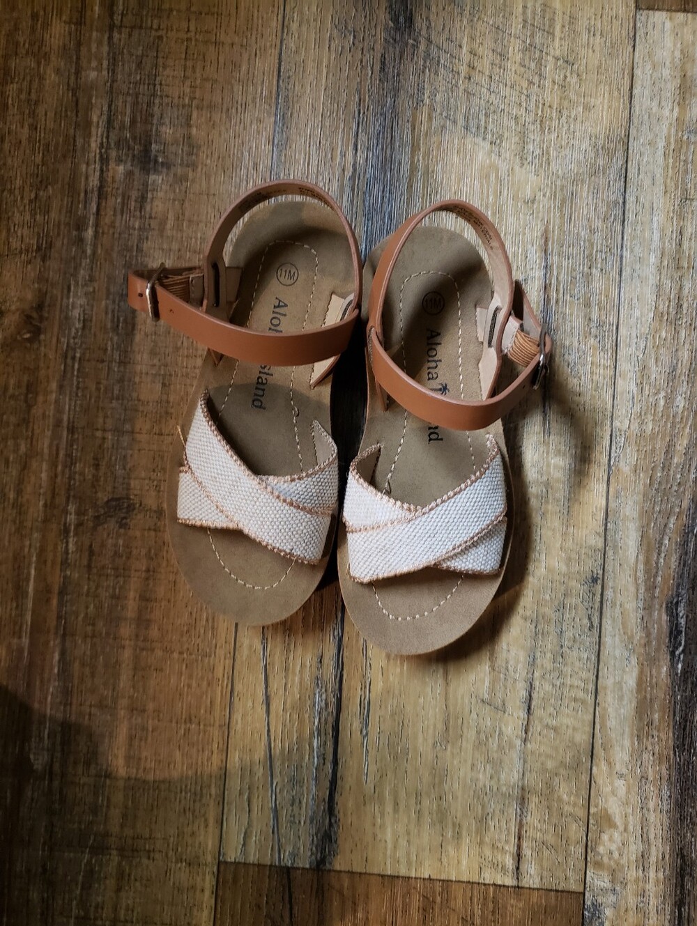 Aloha Island Toddler Girls Sz 11M Light Brown Strappy Sandals